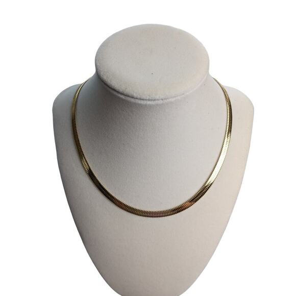 Jennifer Zeuner NWT Hamilton Herringbone Necklace 14k gold plated - Picture 4 of 8